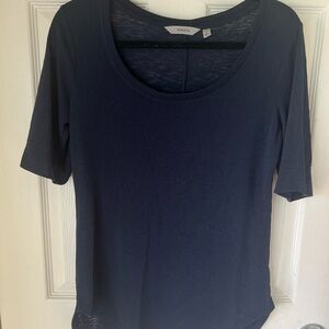 Athleta Navy Scoop Neck Short Sleeve Tee
